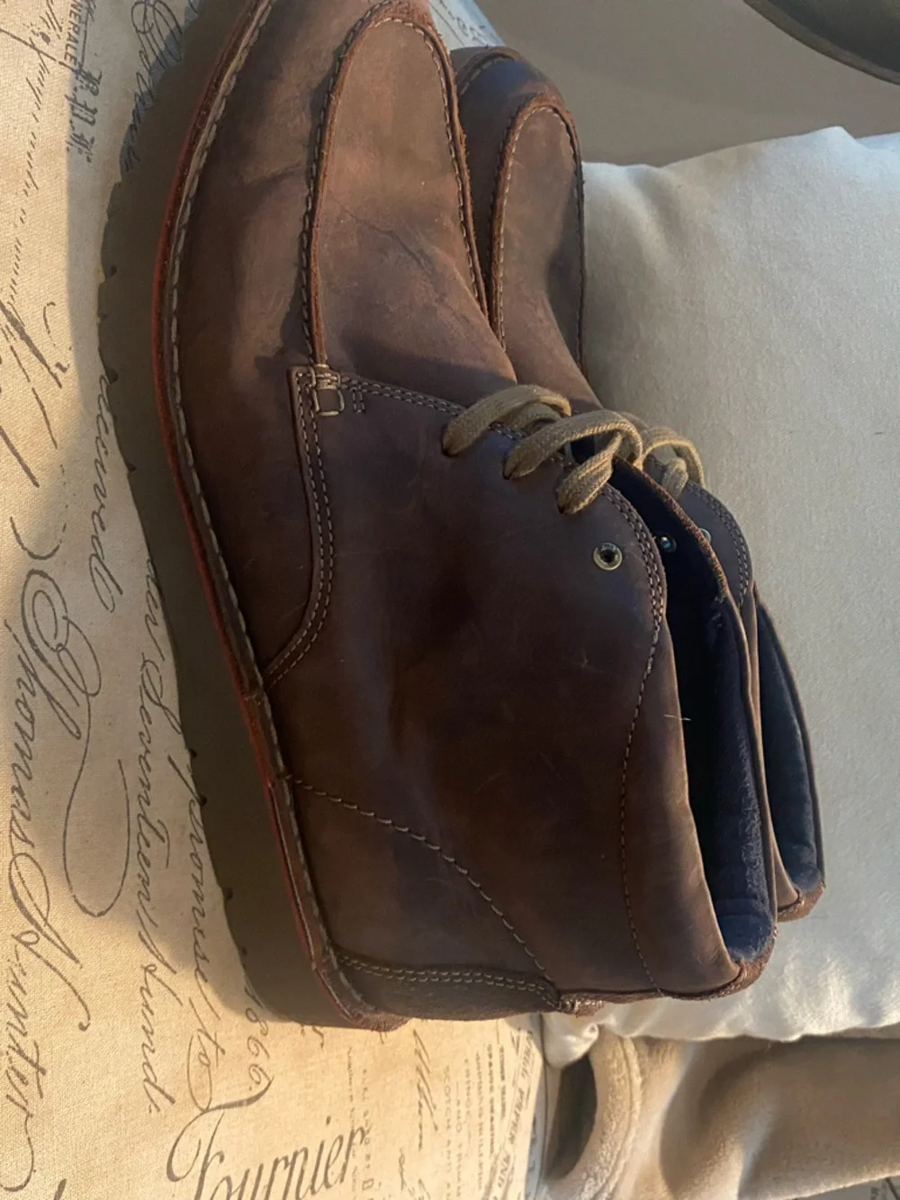 Clarks Brown Leather Chukka Boots with Tan Laces